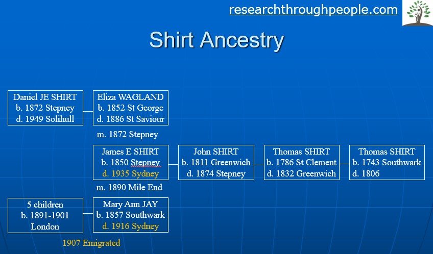 Shirt ancestry search